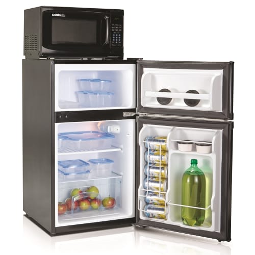 Danby® One Plug Refrigerator and Microwave Combo, 3.1 Cu Ft, Auto Defrost, 700 Watts, Black